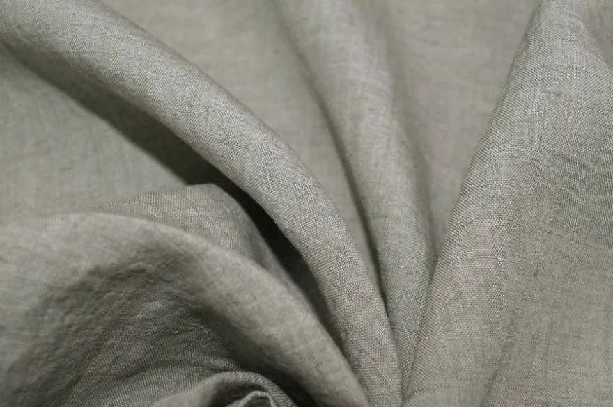 TESSUTO PURO LINO GRIGIO MELANGE