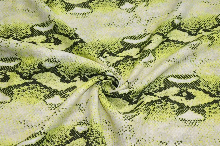 TESSUTO PURO LINO PITONATO VERDE
