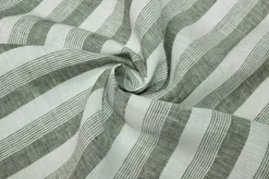 TESSUTO PURO LINO RIGONE VERDE MELANGE