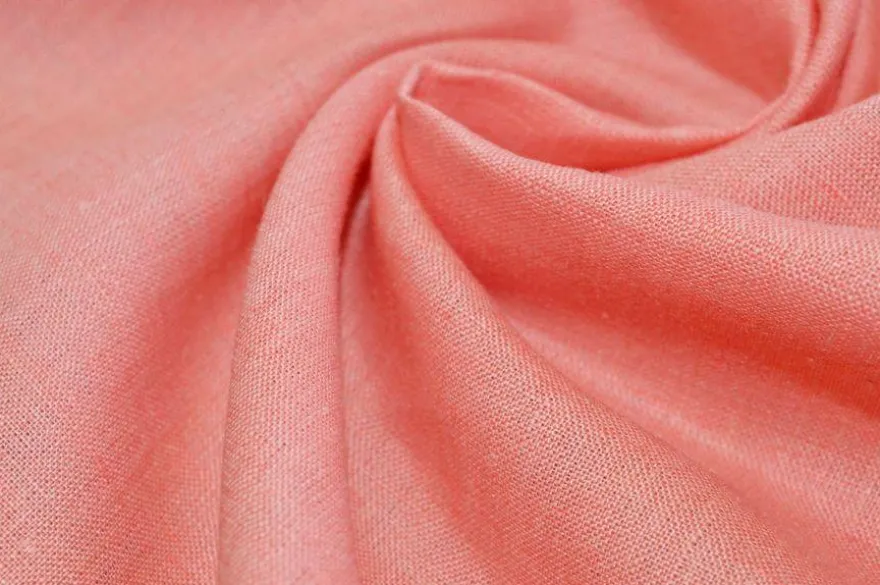 TESSUTO PURO LINO ROSA VIVO