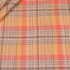 TESSUTO PURO LINO SCACCO ARANCIO
