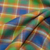 TESSUTO PURO LINO SCACCO AZZURRO E VERDE