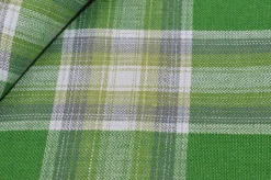 TESSUTO PURO LINO SCACCO VERDE