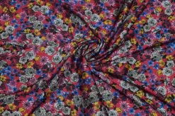TESSUTO RASATELLO ELASTICIZZATO FANTASIA FLOREALE