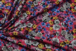TESSUTO RASATELLO ELASTICIZZATO FANTASIA FLOREALE