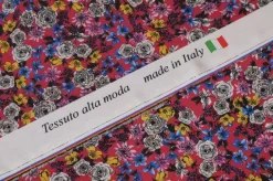 TESSUTO RASATELLO ELASTICIZZATO FANTASIA FLOREALE