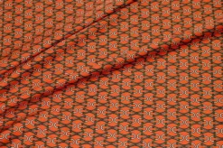 TESSUTO RASATELLO STREATCH FANTASIA ALTA MODA ARANCIO