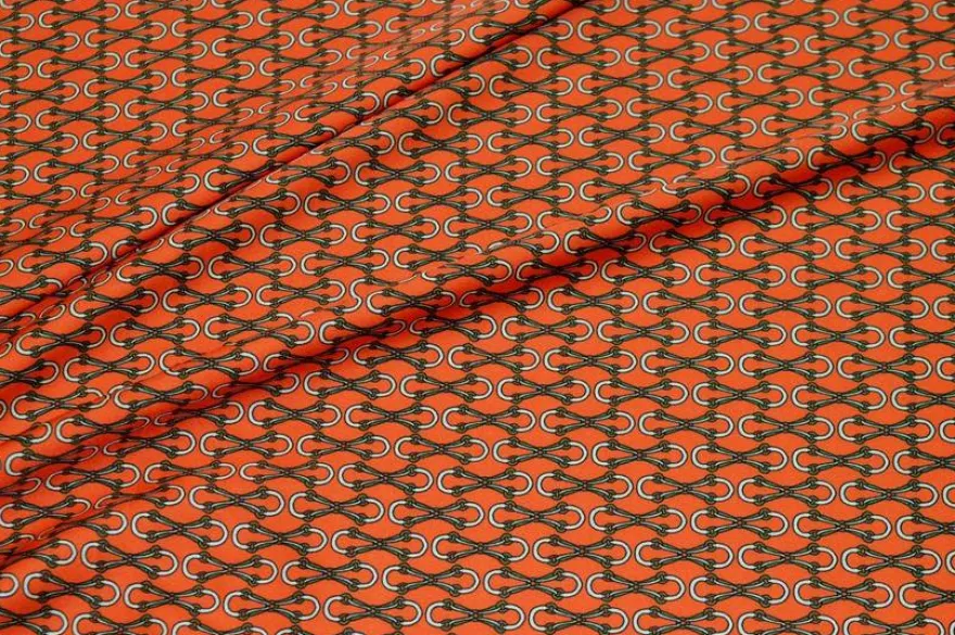 TESSUTO RASATELLO STREATCH FANTASIA ALTA MODA ARANCIO