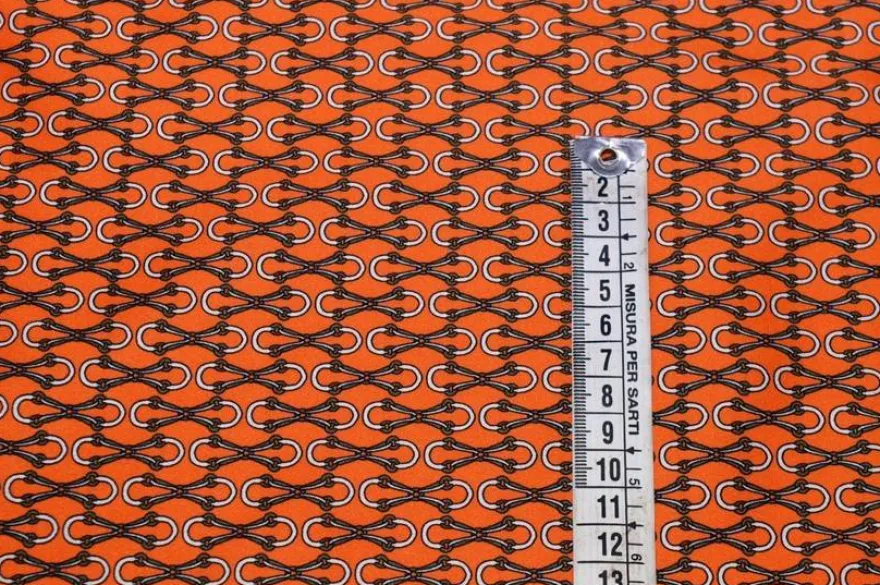 TESSUTO RASATELLO STREATCH FANTASIA ALTA MODA ARANCIO