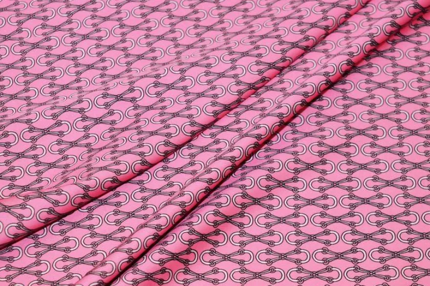 TESSUTO RASATELLO STREATCH FANTASIA ALTA MODA ROSA