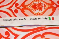 TESSUTO RASATELLO STREATCH MEDAGLIONE ARANCIO