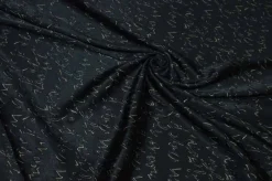 TESSUTO RASATELLO VISCOSA SCRITTE ORO