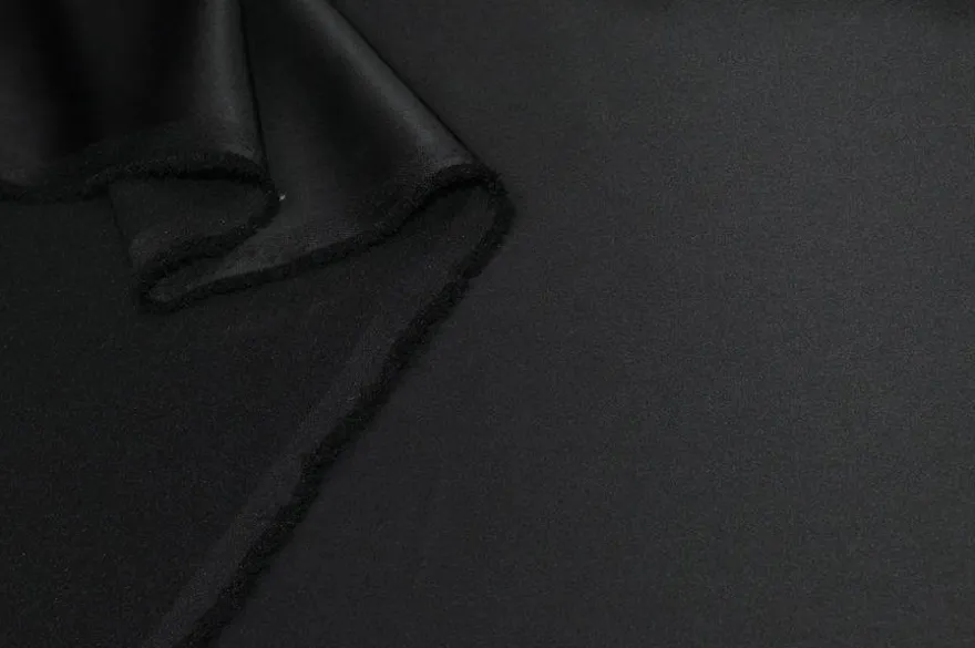 TESSUTO RASONE NERO ELASTICIZZATO