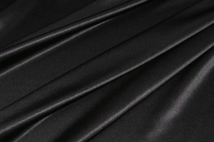 TESSUTO RASO PURA SETA NERO