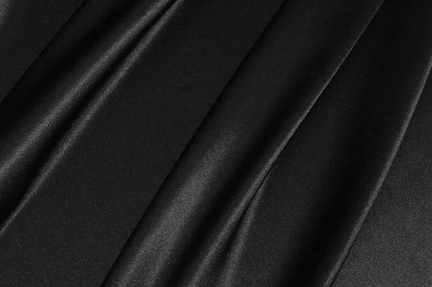 TESSUTO RASO PURA SETA NERO