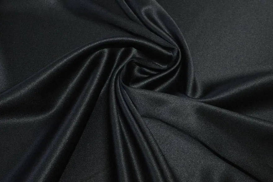 TESSUTO RASO SETA ELASTICIZZATO NERO