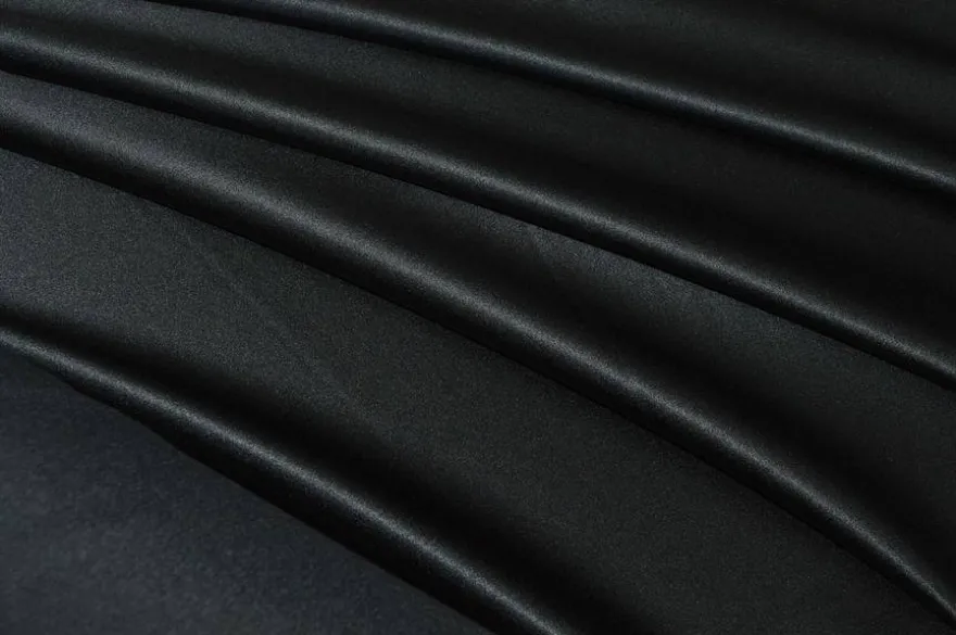 TESSUTO RASO SETA ELASTICIZZATO NERO