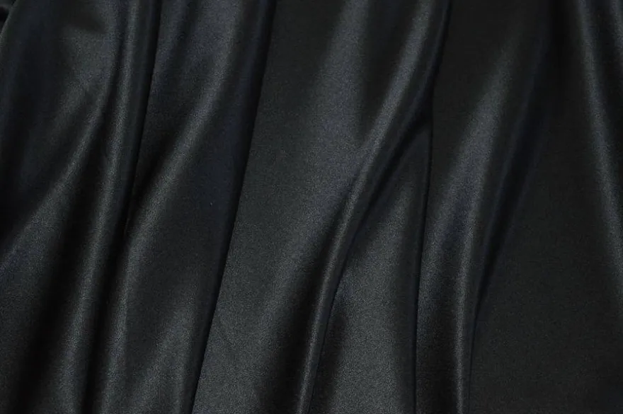TESSUTO RASO SETA ELASTICIZZATO NERO