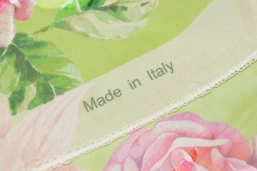TESSUTO SATIN DEVOREH MISTO SETA FLOREALE VERDE