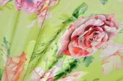TESSUTO SATIN DEVOREH MISTO SETA FLOREALE VERDE