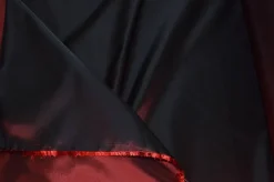 TESSUTO SATIN DUCHESSE ROSSO CANGIANTE NERO