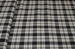 TESSUTO SCACCHETTO PURA LANA NERO BIANCO SC02