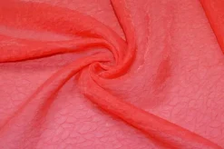 TESSUTO SETA ORGANZA OPERATA CORALLO