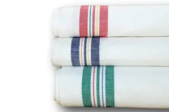 TESSUTO STROFINACCI MISTO LINO BANDA COLORATA
