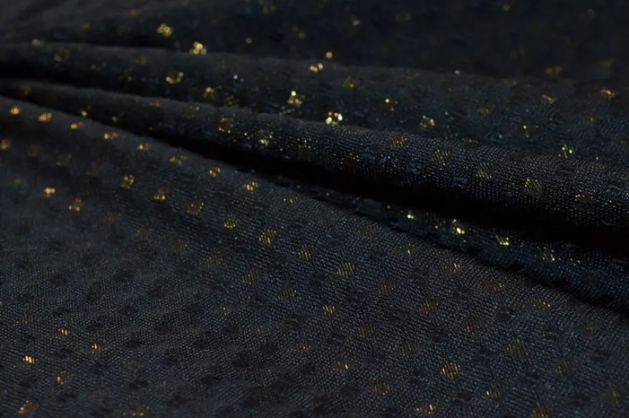 TESSUTO TAFFETAS MICRO FANTASIA LUREX ORO
