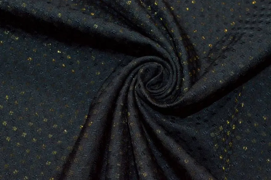 TESSUTO TAFFETAS MICRO FANTASIA LUREX ORO