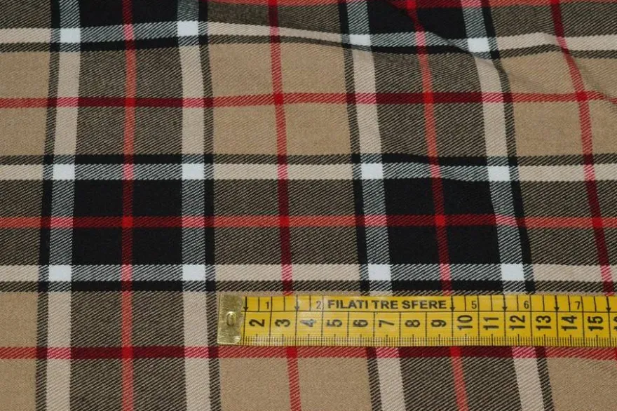 TESSUTO TARTAN BEIGE/NERO