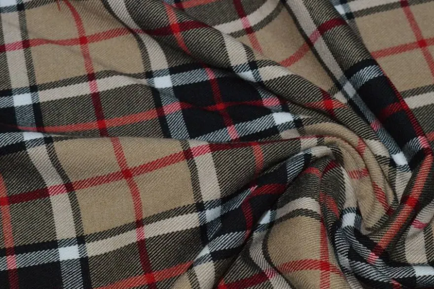 TESSUTO TARTAN BEIGE/NERO