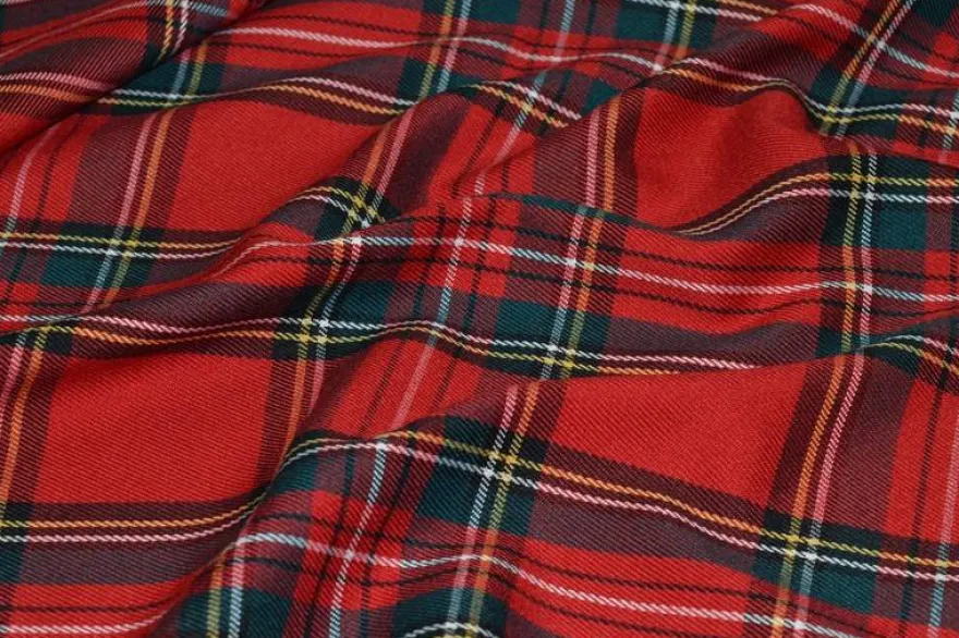 TESSUTO TARTAN CLASSICO SCOZZESE ROSSO 800