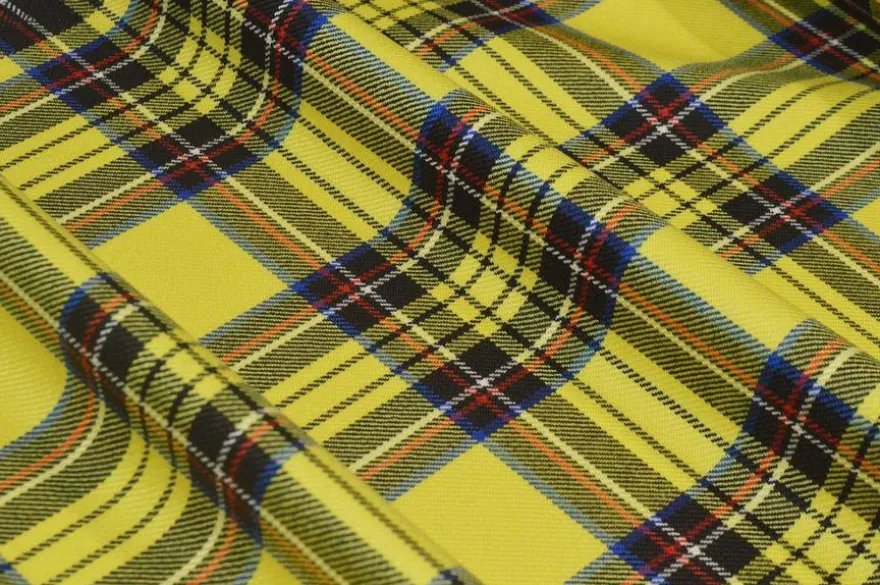 TESSUTO TARTAN PURA LANA GIALLO