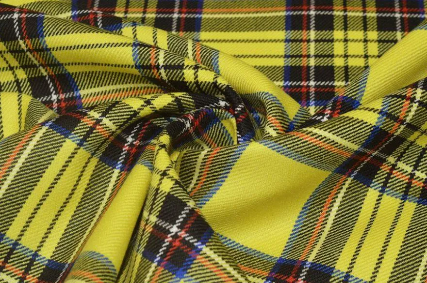 TESSUTO TARTAN PURA LANA GIALLO
