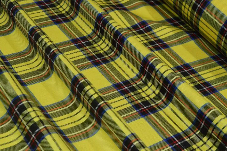 TESSUTO TARTAN PURA LANA GIALLO