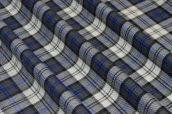 TESSUTO TARTAN PURA LANA GRIGIO BLU