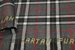 TESSUTO TARTAN PURA LANA GRIGIO ROSSO