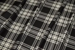 TESSUTO TARTAN PURA LANA NERO BIANCO