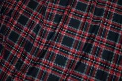 TESSUTO TARTAN ROSSO FONDO NERO