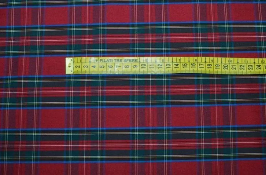 TESSUTO TARTAN ROSSO LEGGERO CAMICERIA