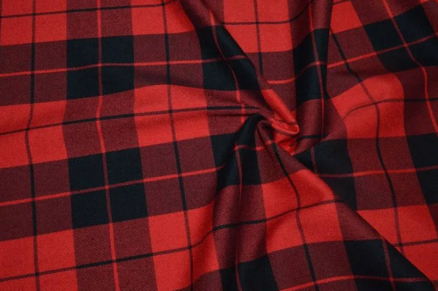 TESSUTO TARTAN ROSSO NERO