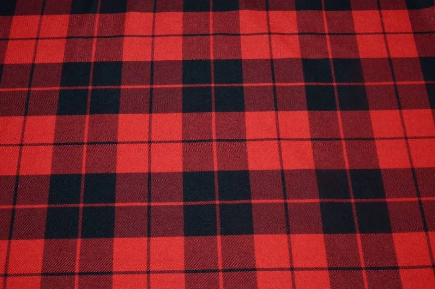 TESSUTO TARTAN ROSSO NERO