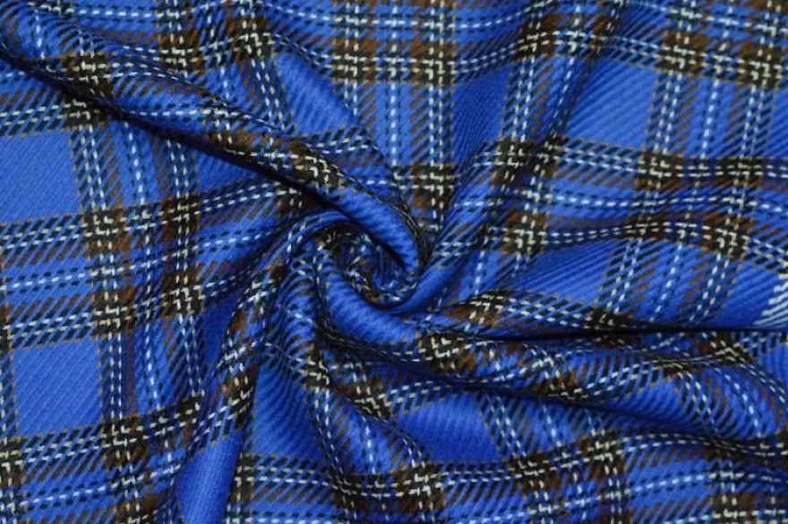 TESSUTO TARTAN SCOZZESE BLUETTE
