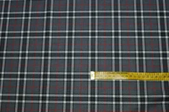TESSUTO TARTAN SCOZZESE LANA GRIGIO NERO