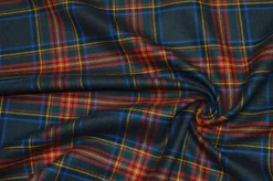 TESSUTO TARTAN SCOZZESE LANA GRIGIO SCURO