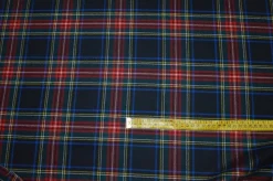 TESSUTO TARTAN SCOZZESE LANA FONDO NERO