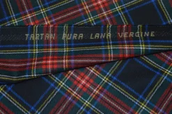 TESSUTO TARTAN SCOZZESE LANA FONDO NERO