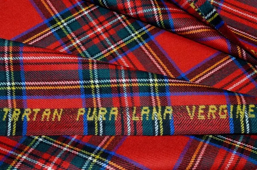 TESSUTO TARTAN SCOZZESE LANA CLASSICO ROSSO