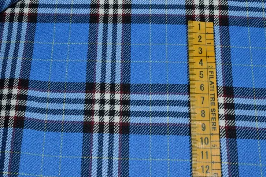 TESSUTO TARTAN SCOZZESE LANA BLUETTE